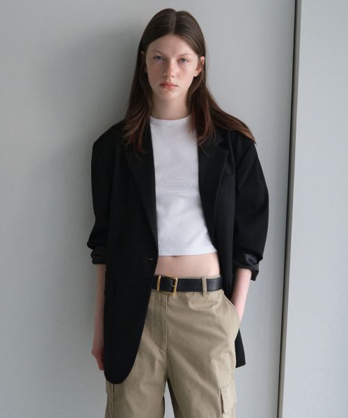 (Women) Musinsa Standard Women Oversized Over-Shoulder Blazer [Black] MWBJK3Z05-BK