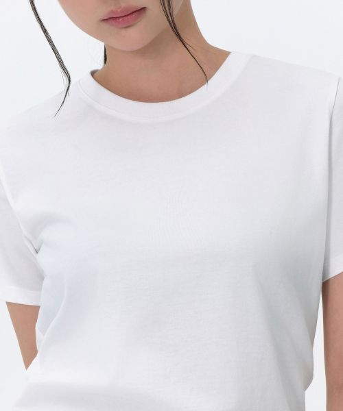 Shop (Women) Musinsa Standard Women Plain Crew Neck T-Shirt [White] MWFTS5D01-WH