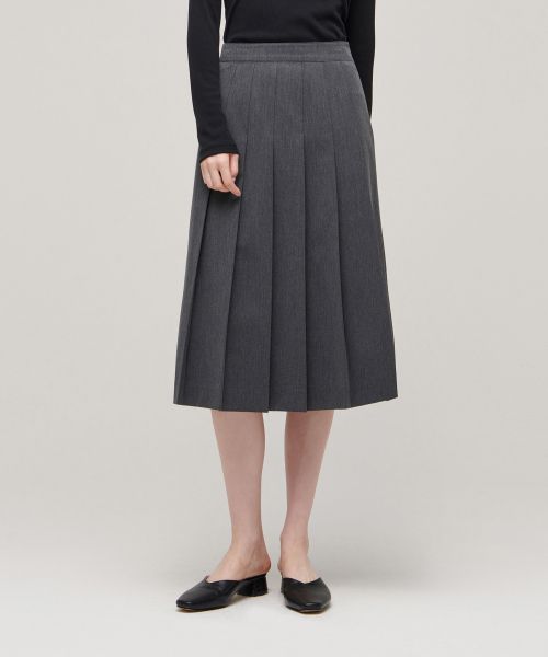 Order (Women) MUSINSA STANDARD WOMEN Pleated Midi Skirt [Medium Gray] MWASK0Z02-MR