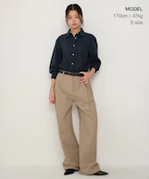 Order (W) MUSINSA STANDARD レディース リラックスフィット オックスフォードシャツ ネイビー MWESL8D12-NA