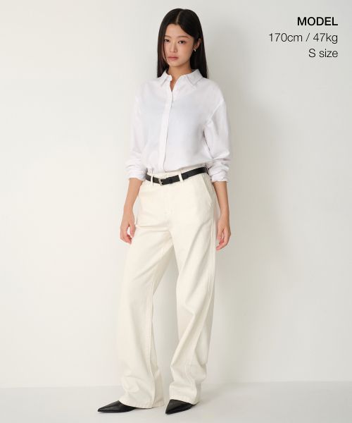 Order (Women) Musinsa Standard Women Relaxed Oxford Shirt [White] MWESL8D12-WH