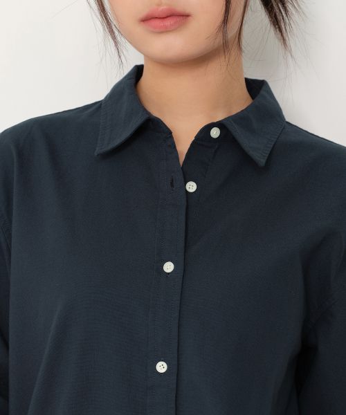 Shop (Women) Musinsa Standard Women Relaxed Oxford Shirt [Navy] MWESL8D12-NA