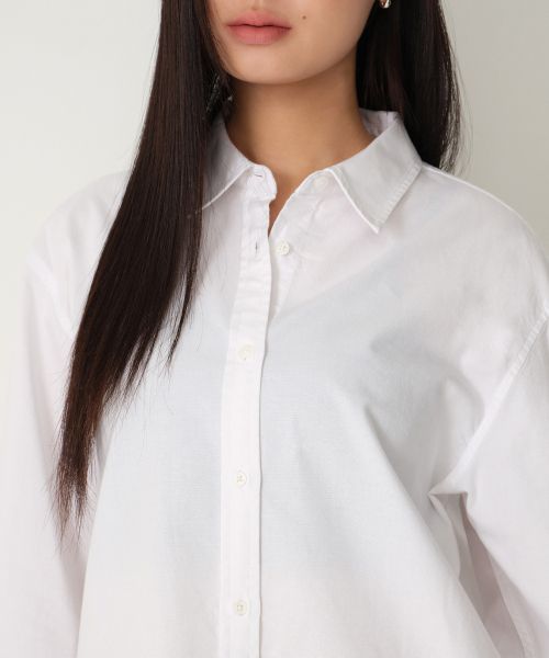 Shop (Women) Musinsa Standard Women Relaxed Oxford Shirt [White] MWESL8D12-WH