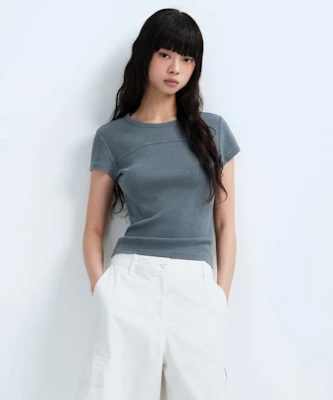 (W) MUSINSA STANDARD 女款羅紋顯色修身T恤【孔雀藍】 MWDTS4Z09-PL Buy (W) MUSINSA STANDARD 女款羅紋顯色修身T恤【孔雀藍】 MWDTS4Z09-PL