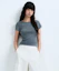 Buy (W) MUSINSA STANDARD 女款羅紋顯色修身T恤【孔雀藍】 MWDTS4Z09-PL