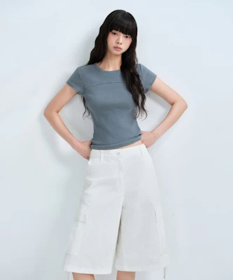 (W) MUSINSA STANDARD 女款羅紋顯色修身T恤【孔雀藍】 MWDTS4Z09-PL Lookbook (W) MUSINSA STANDARD 女款羅紋顯色修身T恤【孔雀藍】 MWDTS4Z09-PL