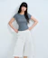 Lookbook (W) MUSINSA STANDARD 女款羅紋顯色修身T恤【孔雀藍】 MWDTS4Z09-PL