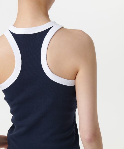 Sizing (Women) MUSINSA STANDARD WOMEN Ringer Racerback Tank Top [Navy/White] MWDTE3Z01-D6