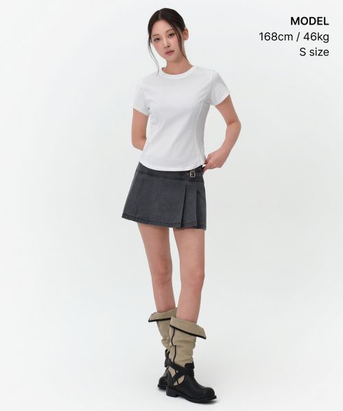 Order (Women) MUSINSA STANDARD WOMEN Round Hem T-Shirt [White] MWFTS5C09-WH