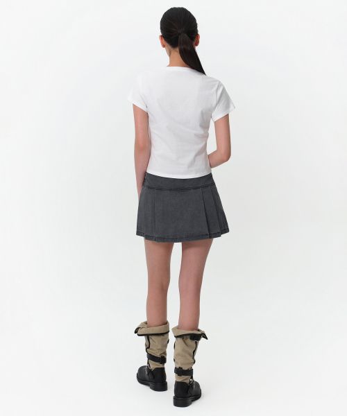 Lookbook (Women) MUSINSA STANDARD WOMEN Round Hem T-Shirt [White] MWFTS5C09-WH