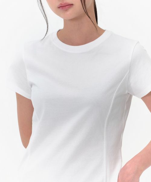 Shop (Women) MUSINSA STANDARD WOMEN Round Hem T-Shirt [White] MWFTS5C09-WH