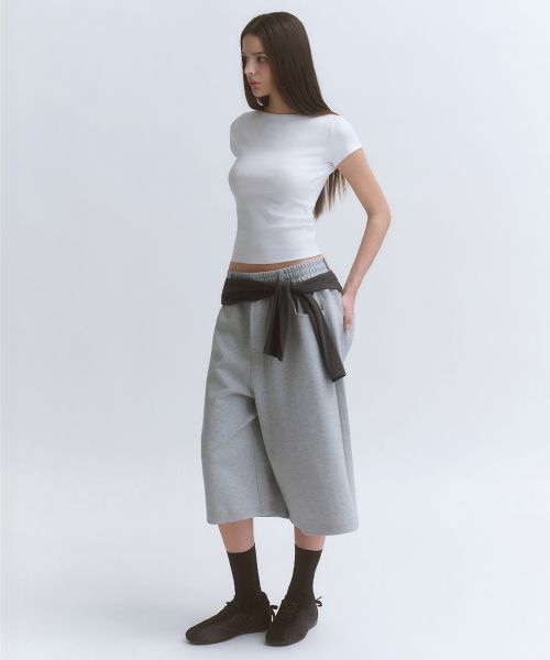 (Women) MUSINSA STANDARD WOMEN Slim Boat Neck Cap Sleeve T-Shirt [White] MWFTS5D11-WH