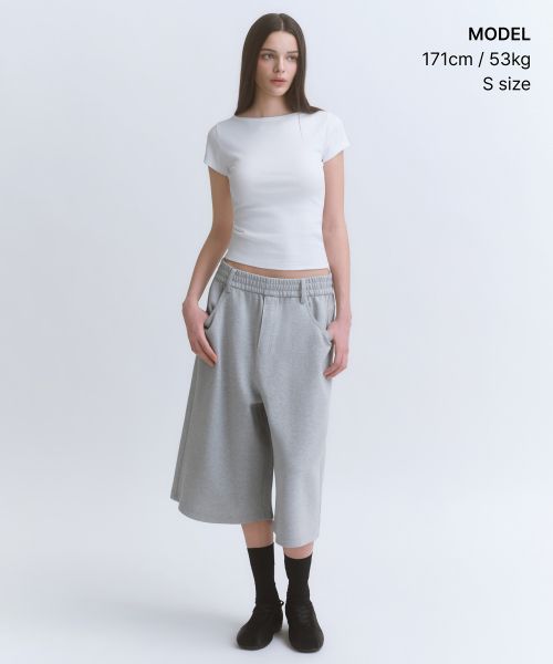 Order (W) Camiseta Mujer MUSINSA STANDARD Slim Cuello Barco Manga Corta [Blanca] MWFTS5D11-WH