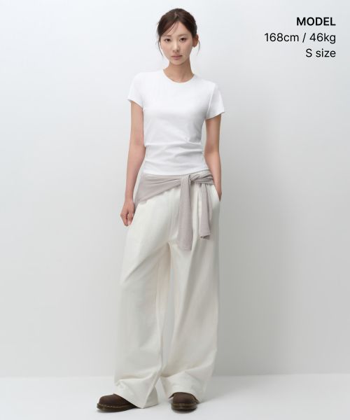 Order (Women) MUSINSA STANDARD WOMEN Slim Crew Neck Bra T-Shirt [White] MWFTS5B13-WH