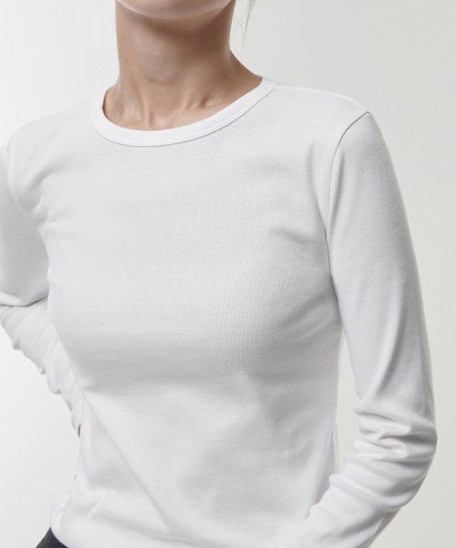 Details for (Women) Musinsa Standard Women Slim Crew Neck Long Sleeve T-Shirt [White] MWCTL0Z06-WH