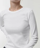 Details for (W) Camiseta Blanca de Mujer Musinsa Standard Slim de Manga Larga y Cuello Redondo MWCTL0Z06-WH