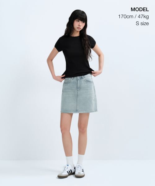 Order (Women) MUSINSA STANDARD WOMEN Slim Crew Neck T-Shirt [Black] MWDTS0Z03-BK