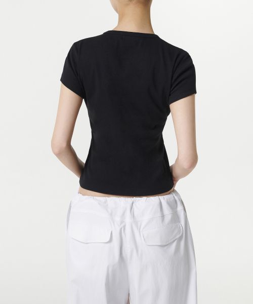 Purchase (Women) MUSINSA STANDARD WOMEN Slim Crew Neck T-Shirt [Black] MWDTS0Z03-BK