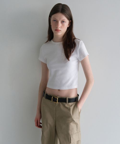 (Women) Musinsa Standard Women Slim Crop Crew Neck T-Shirt [White] MWCTS5Z03-WH