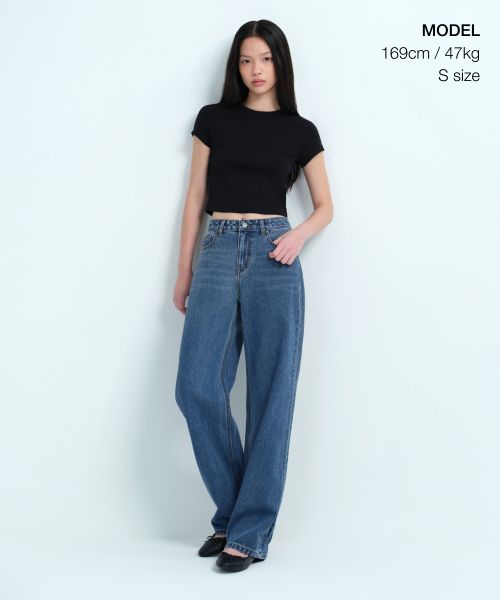 Order (Women) Musinsa Standard Women Slim Crop Crew Neck T-Shirt [Black] MWCTS5Z03-BK