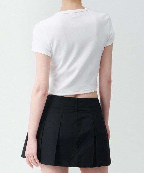 Shop (Women) Musinsa Standard Women Slim Crop Crew Neck T-Shirt [White] MWCTS5Z03-WH