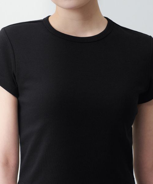 Shop (Women) Musinsa Standard Women Slim Crop Crew Neck T-Shirt [Black] MWCTS5Z03-BK