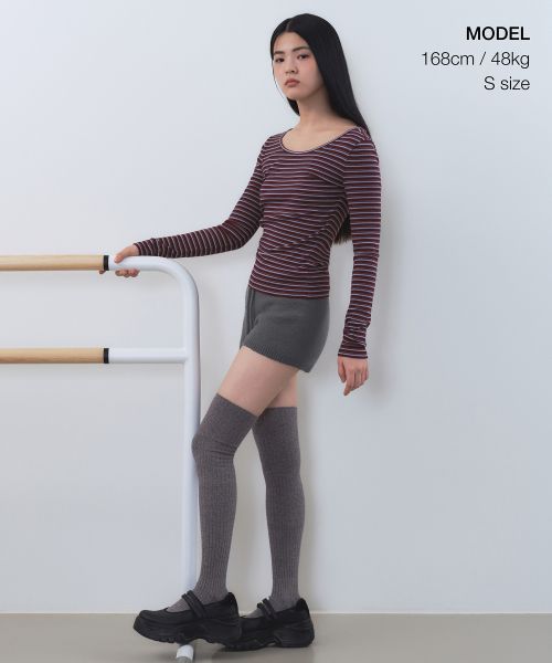 Order (W) MUSINSA STANDARD WOMEN Slim Fit Long Sleeve T-Shirt Bergaris [Burgundy] MWETL8D08-BD