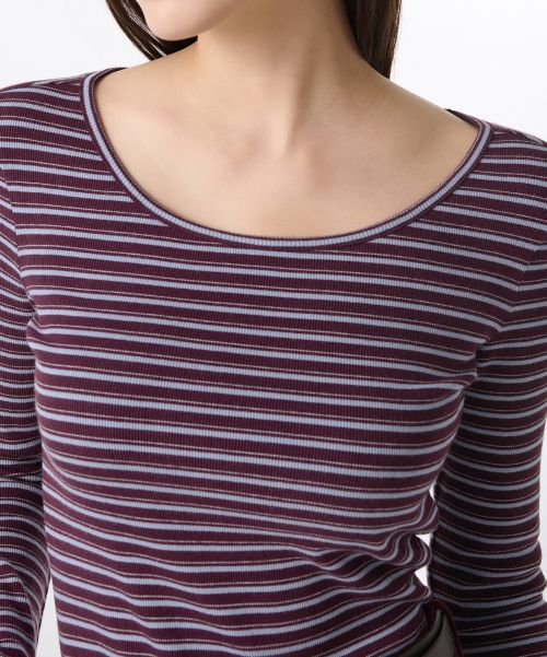 Shop (W) MUSINSA STANDARD WOMEN Slim Fit Long Sleeve T-Shirt Bergaris [Burgundy] MWETL8D08-BD