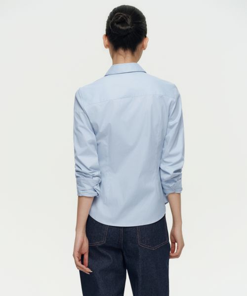 Lookbook (Women) Musinsa Standard Women Slim Fit Shirt [Sky Blue] MWCSL3Z06-SB