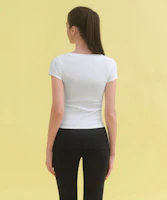 Lookbook (W) Camiseta Mujer MUSINSA STANDARD Slim Cuello Redondo Blanc MWFTS5B10-WH