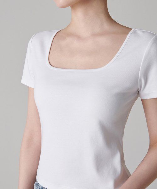 Cheap (W) MUSINSA STANDARD ウィメンズ スリムスクエアネックTシャツ [ホワイト] MWCTS5Z05-WH