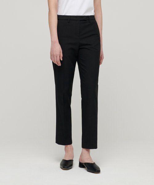 (Women) Musinsa Standard Women Slim Straight Hidden Banding Slacks [Black] MWJPL3Z08-BK