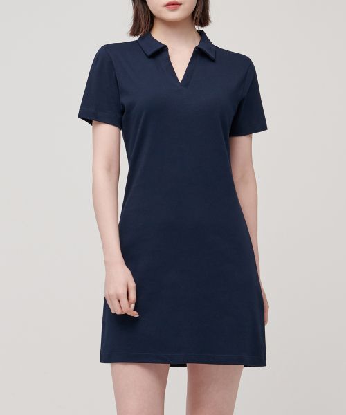 Order (W) MUSINSA STANDARD 女裝開衩領海軍藍POLO洋裝 MWBOE5Z06-NA