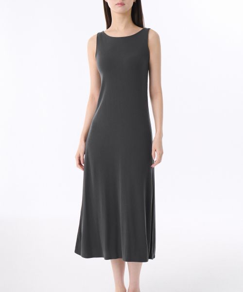 (Women) MUSINSA STANDARD WOMEN Soft Jersey Flare Long Dress [Dark Gray] MWEOE5Z13-DG