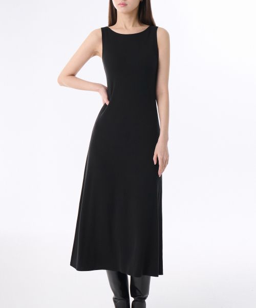 (Women) MUSINSA STANDARD WOMEN Soft Jersey Flare Long Dress [Black] MWEOE5Z13-BK
