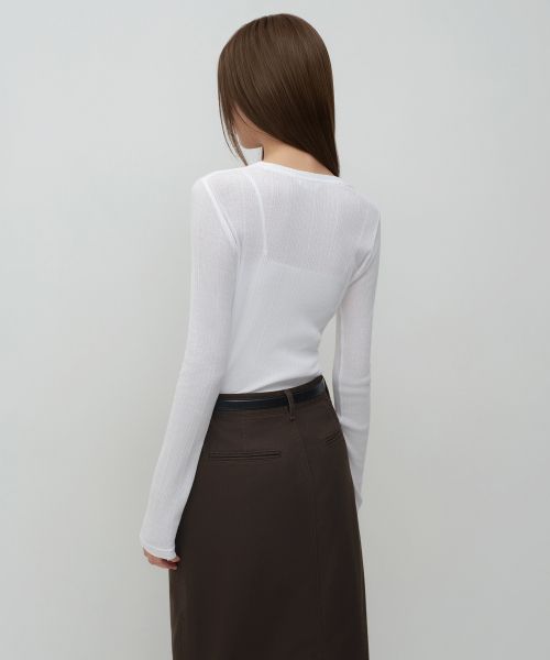 Lookbook (Women) Musinsa Standard Women Soft Ribbed Long Sleeve T-Shirt [White] MWFTL7A03-WH