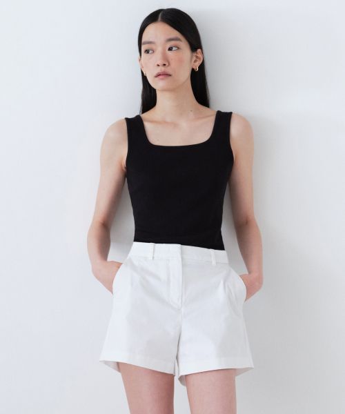 (Women) MUSINSA STANDARD WOMEN Square Neck Tank Top [Black] MWDTE0Z04-BK
