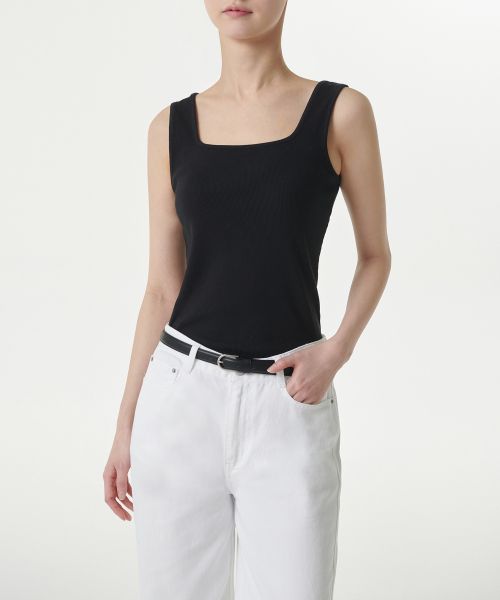 Order (Women) MUSINSA STANDARD WOMEN Square Neck Tank Top [Black] MWDTE0Z04-BK