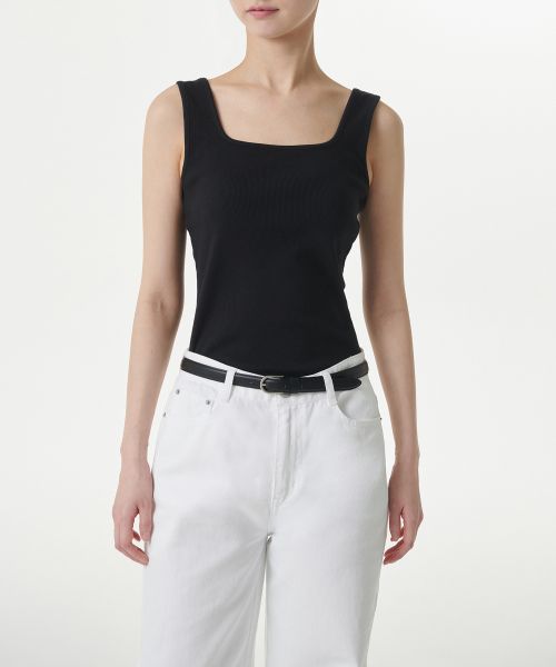 Lookbook (Women) MUSINSA STANDARD WOMEN Square Neck Tank Top [Black] MWDTE0Z04-BK