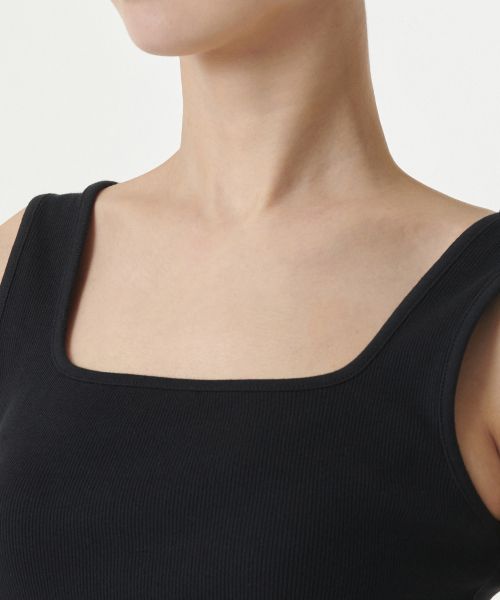 Purchase (Women) MUSINSA STANDARD WOMEN Square Neck Tank Top [Black] MWDTE0Z04-BK