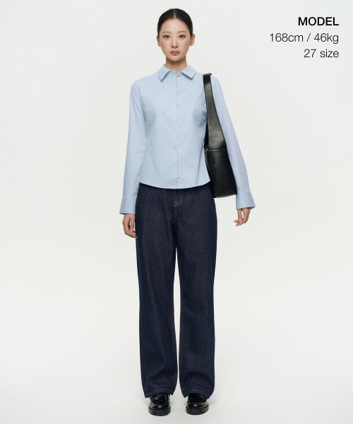 Shop (W) MUSINSA STANDARD 女款直筒牛仔褲【深靛藍】 MWANP0Z06-DI