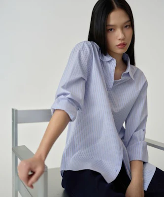 (W) MUSINSA STANDARD 女士条纹宽松版府绸衬衫【天蓝色】 MWFSL4C02-SB Buy (W) MUSINSA STANDARD 女士条纹宽松版府绸衬衫【天蓝色】 MWFSL4C02-SB