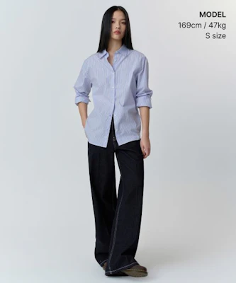 (W) MUSINSA STANDARD 女士条纹宽松版府绸衬衫【天蓝色】 MWFSL4C02-SB Order (W) MUSINSA STANDARD 女士条纹宽松版府绸衬衫【天蓝色】 MWFSL4C02-SB