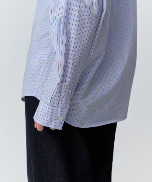 Purchase (Women) Musinsa Standard Women Striped Relaxed Poplin Shirt [Sky Blue] MWFSL4C02-SB