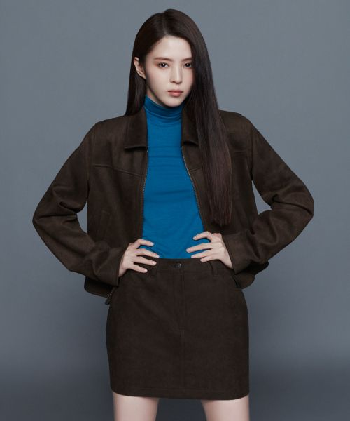 (Women) Musinsa Standard Women Synthetic Suede Single Jacket [Brown] MWFLJ8A04-BR