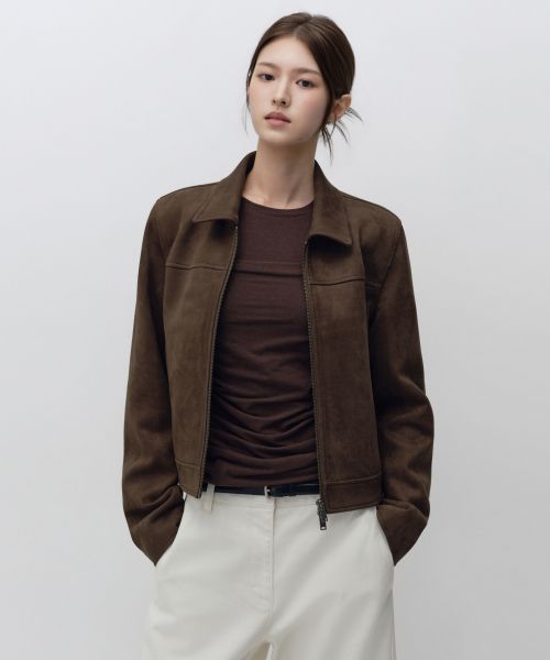 Lookbook (W) MUSINSA STANDARD 女款仿麂皮單排扣外套［棕色］ MWFLJ8A04-BR