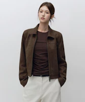 Lookbook (W) ムシンサスタンダード レディース フェイクスエード シングルジャケット ブラウン MWFLJ8A04-BR