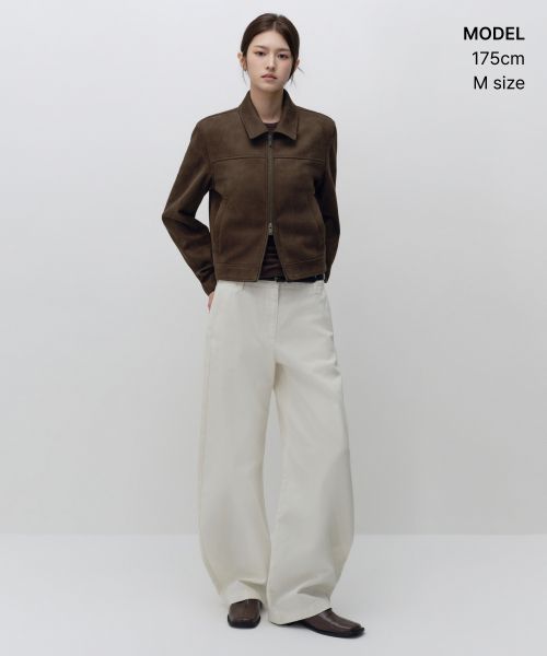 Shop (W) MUSINSA STANDARD 女款仿麂皮單排扣外套［棕色］ MWFLJ8A04-BR