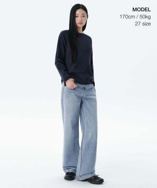 Order (W) MUSINSA STANDARD 女款寬版牛仔褲【淺靛藍】 MWJNP0Z02-LI