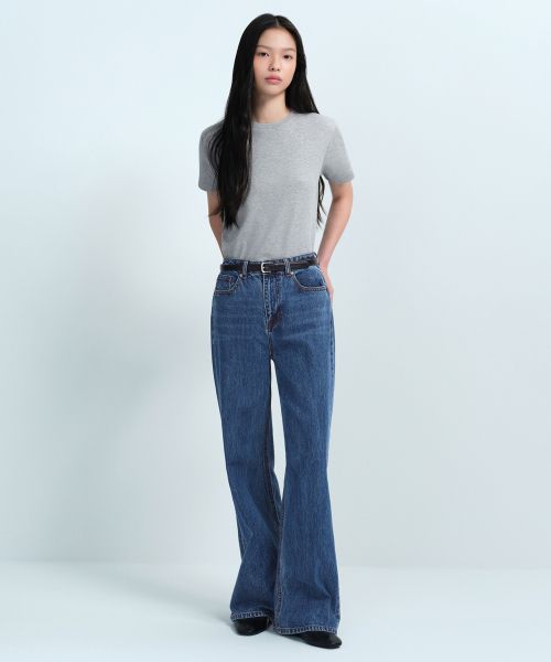 (Women) Musinsa Standard Women Wide Denim Pants [Medium Indigo] MWJNP0Z02-MI